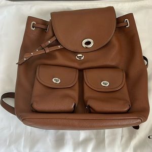Coach Backpack Brown Leather with original silk storage bag